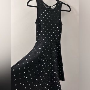 John + Jenn xs black and white polkadot knit dress